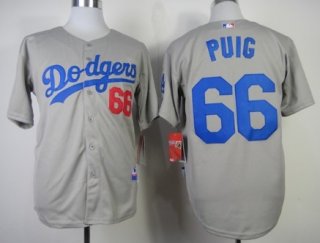 Los Angeles Dodgers #66 Yasiel Puig 2014 Gray Jersey