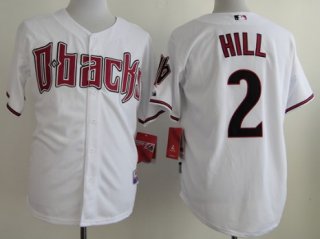 Arizona Diamondbacks #2 Aaron Hill White Jersey