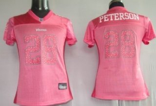 Minnesota Vikings #28 Peterson Pink Womens Sweetheart Jersey