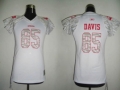San Francisco 49ers #85 Davis White Womens Zebra Field Flirt Fashion Jersey