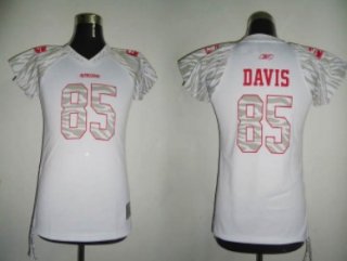 San Francisco 49ers #85 Davis White Womens Zebra Field Flirt Fashion Jersey