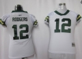Green Bay Packers #12 Rodgers White Womens Field Flirt Fashion Jersey