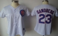 Chicago Cubs #23 Sandberg White With Blue Pinstripe Womens Jersey