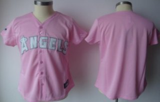 LA Angels of Anaheim Blank Pink Womens Jersey