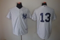 New York Yankees #13 Alex Rodriguez White Jersey