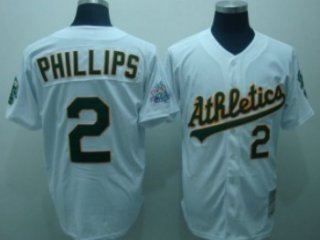 Oakland Athletics #2 Tony Phillips White Throwback Jersey