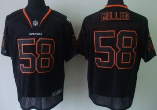 Nike Denver Broncos #58 Von Miller Lights Out Black Elite Jersey