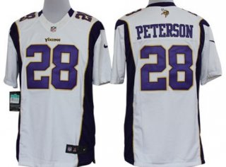 Nike Minnesota Vikings #28 Adrian Peterson White Limited Jersey
