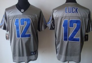 Nike Indianapolis Colts #12 Andrew Luck Gray Shadow Elite Jersey