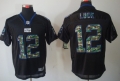 Nike Indianapolis Colts #12 Andrew Luck Black With Camo Elite Jersey