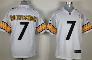 Nike Pittsburgh Steelers #7 Ben Roethlisberger White Game Jersey