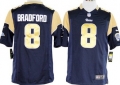 Nike St. Louis Rams #8 Sam Bradford Navy Blue Game Jersey