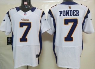 Nike Minnesota Vikings #7 Christian Ponder White Elite Jersey