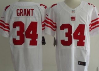 Nike New York Giants #34 Deon Grant White Elite Jersey