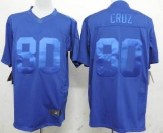Nike New York Giants #80 Victor Cruz Drenched Limited Blue Jersey