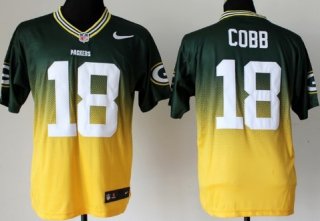 Nike Green Bay Packers #18 Randall Cobb Green/Yellow Fadeaway Elite Jersey