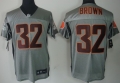 Nike Cleveland Browns #32 Jim Brown Gray Shadow Elite Jersey