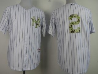 New York Yankees #2 Derek Jeter White With Camo Jersey