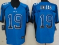 Nike Indianapolis Colts #19 Johnny Unitas Drift Fashion Blue Elite Jersey