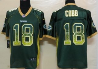 Nike Green Bay Packers #18 Randall Cobb Drift Fashion Green Elite Jersey