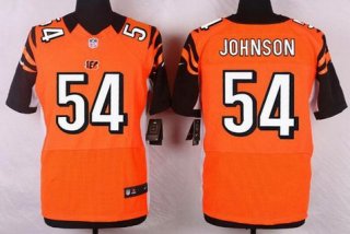 Men's Cincinnati Bengals #54 Bob Johnson Orange Retired Player NFL Nike Elite Jersey