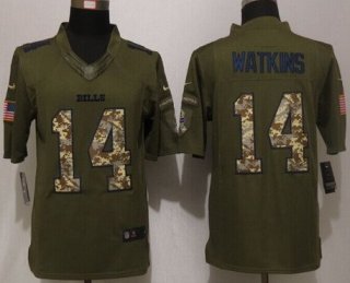 Men's Buffalo Bills #14 Sammy Watkins Green Salute To Service 2015 NFL Nike Limited Jersey