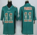 Miami Dolphins #11 DeVante Parker Aqua Green Strobe 2015 NFL Nike Fashion Jersey