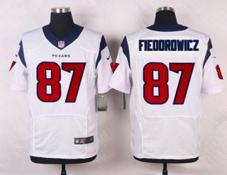 Men's Houston Texans #87 C. J. Fiedorowicz White Road NFL Nike Elite Jersey