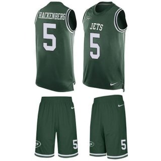 Nike Jets #5 Christian Hackenberg Green Team Color Men's Stitched NFL Limited Tank Top Suit Jersey