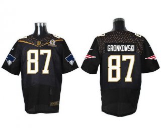 Men's New England Patriots #87 Rob Gronkowski Black 2016 Pro Bowl Nike Elite Jersey
