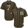 New York Yankees #7 Mickey Mantle Green Salute to Service Stitched MLB Jersey