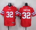 Nike Bills #32 O. J. Simpson Red Men's Stitched NFL Elite Rush Jersey