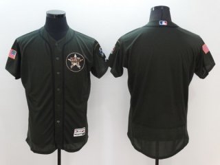 Men's Houston Astros Blank Green Salute to Service 2016 Flexbase Majestic Baseball Jersey