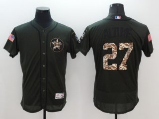 Men's Houston Astros #27 Jose Altuve Green Salute to Service 2016 Flexbase Majestic Baseball Jersey
