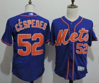 Men's New York Mets #52 Yoenis C spedes Blue With Orange 2016 Flexbase Majestic Baseball Jersey