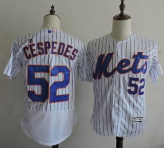 Men's New York Mets #52 Yoenis C spedes White Home 2016 Flexbase Majestic Baseball Jersey