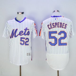 Men's New York Mets #52 Yoenis C spedesWhite Pullover 2016 Flexbase Majestic Baseball Jersey