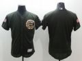 Men's Chicago Cubs Blank Green Salute to Service 2016 Flexbase Majestic Baseball Jersey
