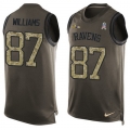 Men's Baltimore Ravens #87 Maxx Williams Green Salute to Service Hot Pressing Player Name & Number Nike NFL Tank Top Jersey