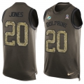 Men's Miami Dolphins #20 Reshad Jones Green Salute to Service Hot Pressing Player Name & Number Nike NFL Tank Top Jersey