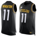Men's Pittsburgh Steelers #11 Markus Wheaton Black Hot Pressing Player Name & Number Nike NFL Tank Top Jersey