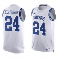 Men's Dallas Cowboys 24 Morris Claiborne Nike White Printed Player Name & Number Tank Top