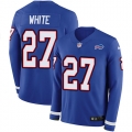 Nike Bills #27 Tre'Davious White Royal Blue Team Color Men's Stitched NFL Limited Therma Long Sleeve Jersey