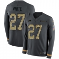 Nike Bills #27 Tre'Davious White Anthracite Salute to Service Men's Stitched NFL Limited Therma Long Sleeve Jersey