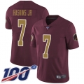Redskins #7 Dwayne Haskins Jr Burgundy Red Alternate Men's Stitched Football 100th Season Vapor Limited Jersey