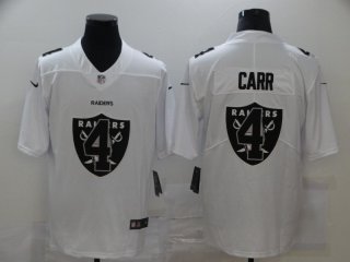 Men's Las Vegas Raiders #4 Derek Carr White 2020 Shadow Logo Vapor Untouchable Stitched NFL Nike Limited Jersey