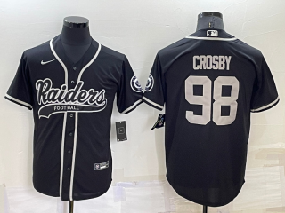 Men's Las Vegas Raiders #98 Maxx Crosby Black Stitched MLB Cool Base Nike Baseball Jersey