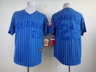 Chicago Cubs #23 Ryne Sandberg Blue Pinstripe Throwback Jersey
