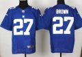 Nike New York Giants #27 Stevie Brown Blue Elite Jersey