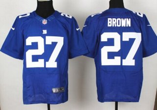 Nike New York Giants #27 Stevie Brown Blue Elite Jersey